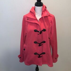 Maurices Pink Hooded zip up clasp winter peacoat